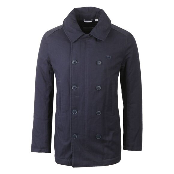 Lacoste Mens Blue Repellant Over Coat  Zip Away Hood BH1525 XL - Picture 2 of 16